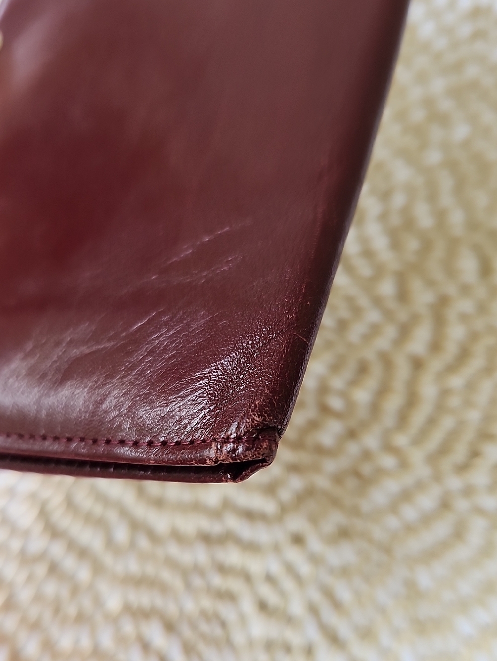 VTG CARTIER MUST COLLECTION BORDEAUX WALLET - Picture 6 of 16